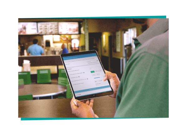 Manager looking at tablet