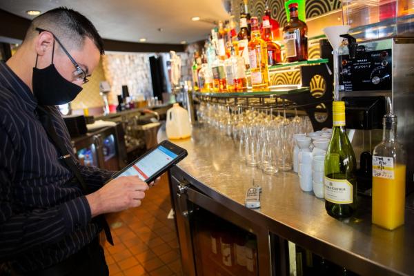 employee using a tablet