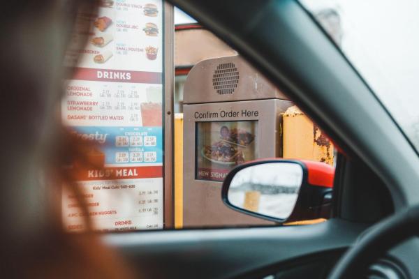 Going through the Wendy's drive thru