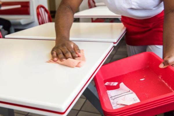 Cleaning a table