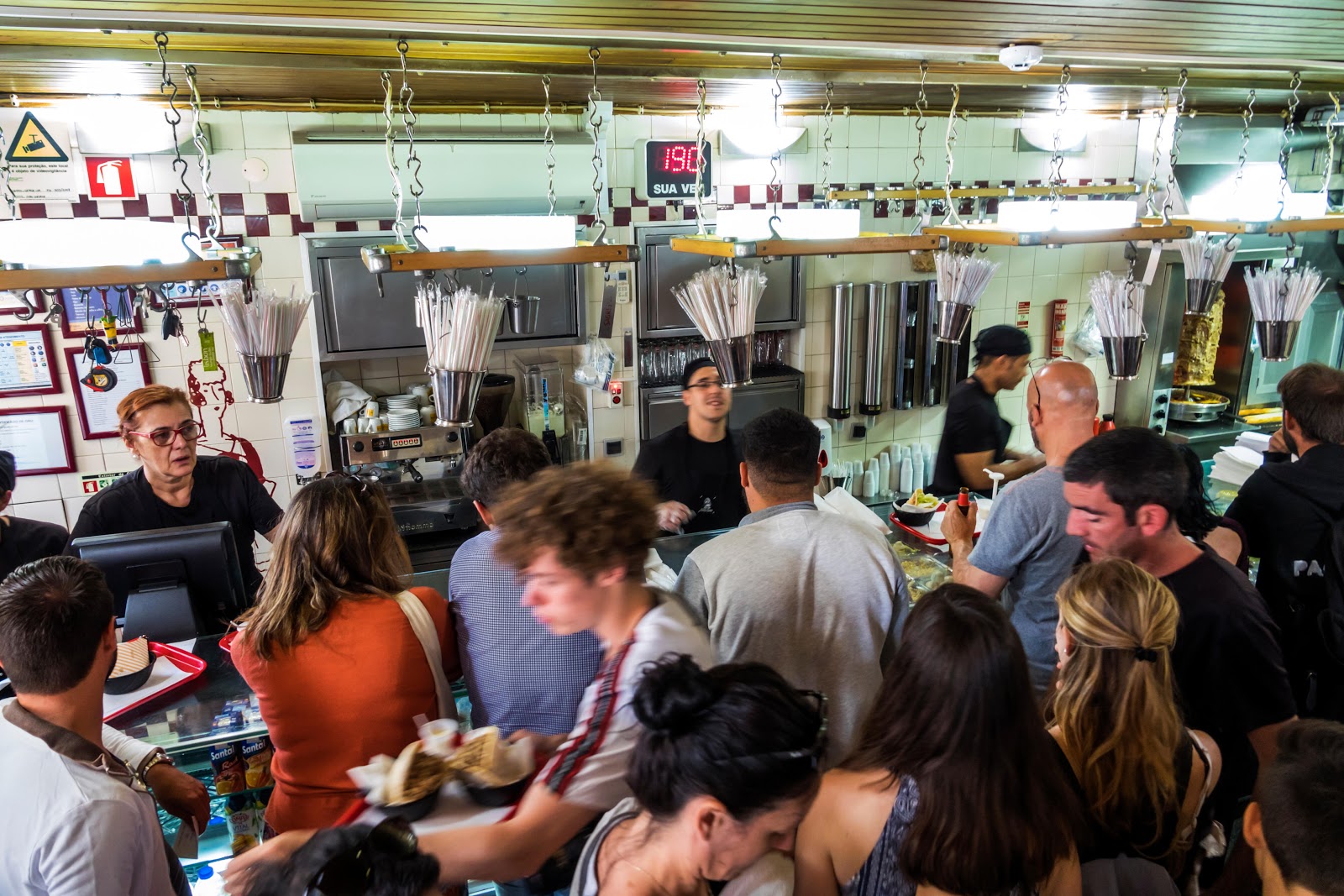 busy restaurant counter