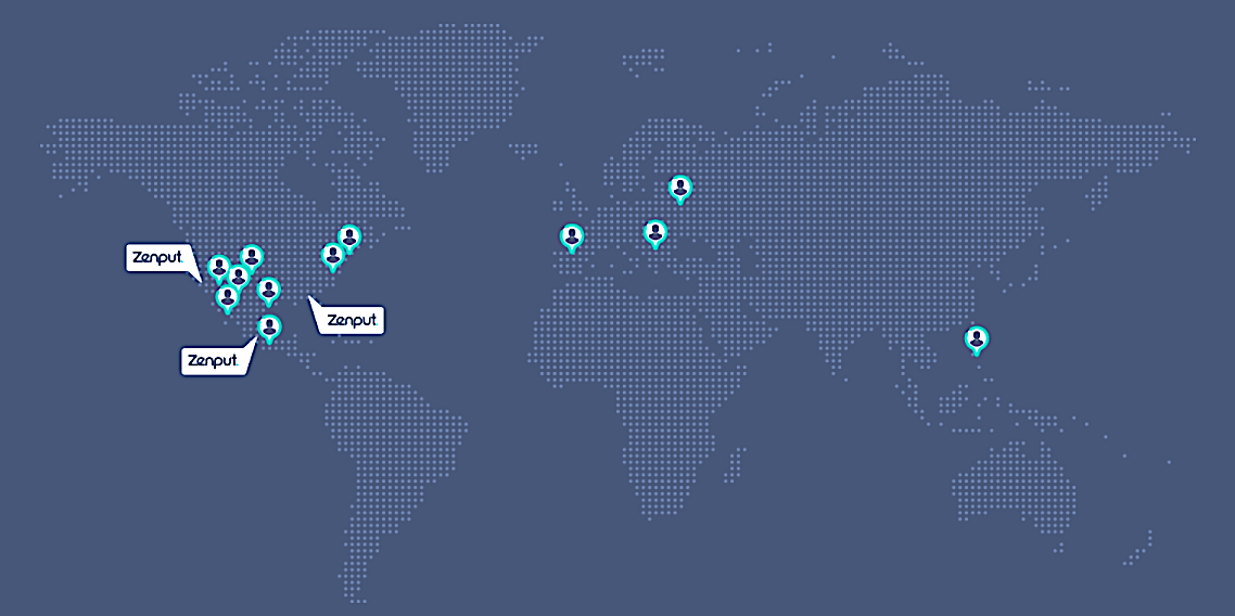 map of zenput employee locations