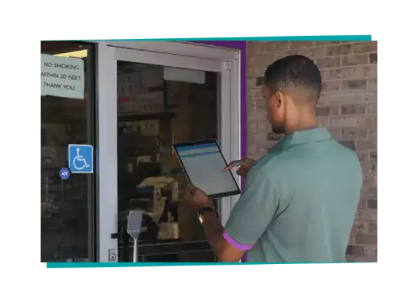 Employee checking door