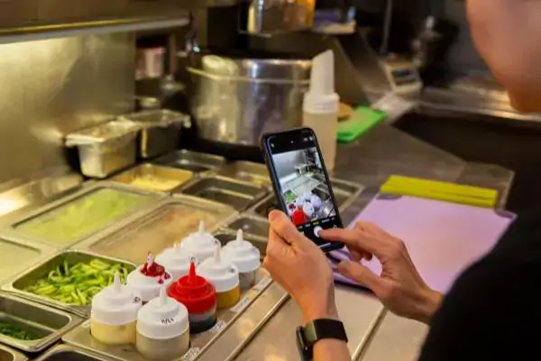 Taking a photo of ingredients 